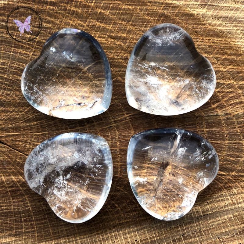 Clear Quartz Hearts